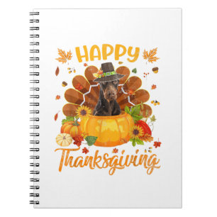 Happy Thanksgiving Doberman Dog Turkey Pumpkin Notebook