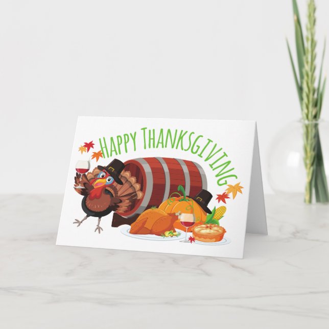 happy thanksgiving drunk turkey invitation (Front)