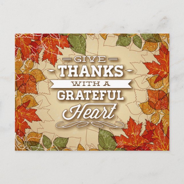 Happy Thanksgiving Fall Autumn Greetings Postcard (Front)