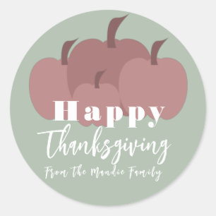 Happy Thanksgiving Fall Autumn Pumpkin Patch  Classic Round Sticker