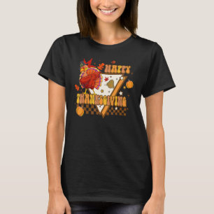 Happy Thanksgiving Fall Dinner Thankful Retro Turk T-Shirt