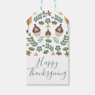 Happy Thanksgiving Fall Folk Gift Tags