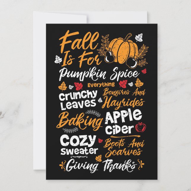 Happy Thanksgiving Fall Is For Pumpkin Spice Invitation (Front)