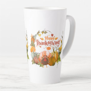 happy thanksgiving fall latte mug
