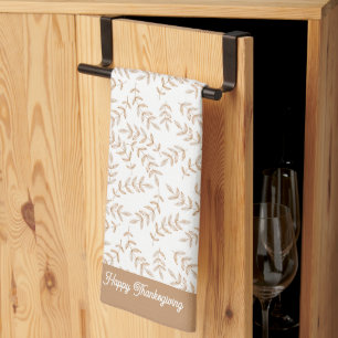 Happy Thanksgiving Fall Leaf Kitchen Towel