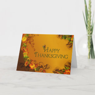 Happy Thanksgiving - Fall Leaves - Christian Holiday Card