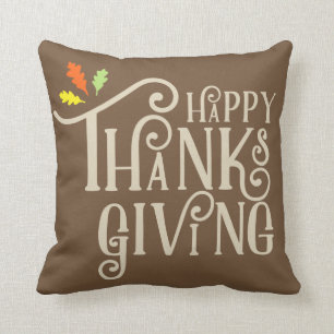 Happy Thanksgiving   Fall Leaves Cushion