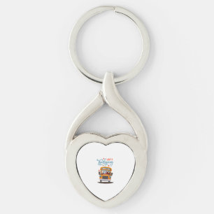 Happy Thanksgiving Fall Turkey Thankful School Bus Key Ring
