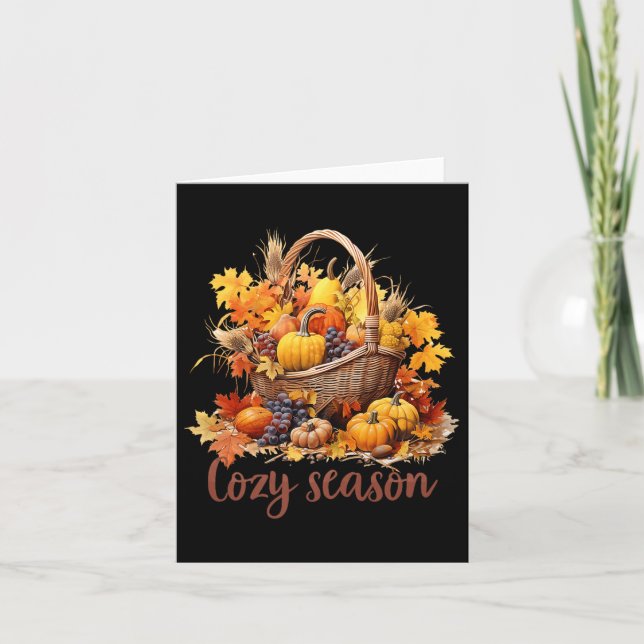 Happy Thanksgiving Fall Vibes Cosy Season Premium  Card (Front)