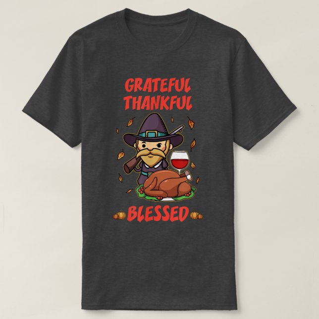 Happy Thanksgiving Family Holiday Grateful Thankfu T-Shirt (Design Front)