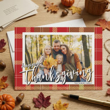 Happy Thanksgiving Family Photo Autumn Gratitude