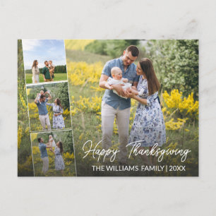 Happy Thanksgiving Family Photo Collage Holiday Postcard