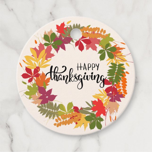 Happy Thanksgiving Favour Tags (Front)
