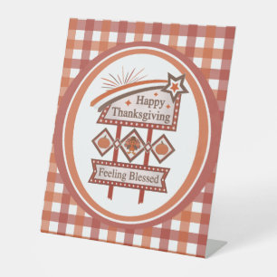 Happy Thanksgiving Feeling Blessed Retro Sign