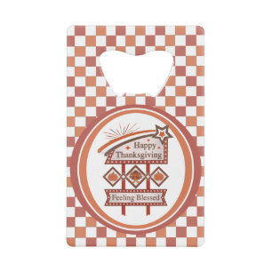 Happy Thanksgiving Feeling Blessed Retro Sign