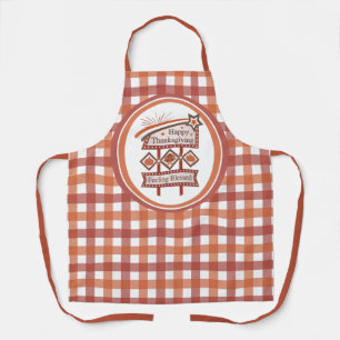 Happy Thanksgiving Feeling Blessed Retro Sign Apron