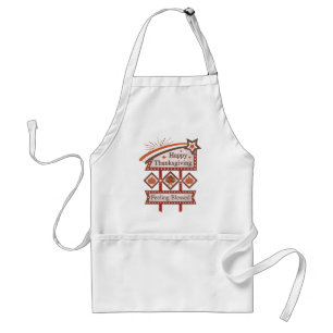 Happy Thanksgiving Feeling Blessed Retro Sign Standard Apron
