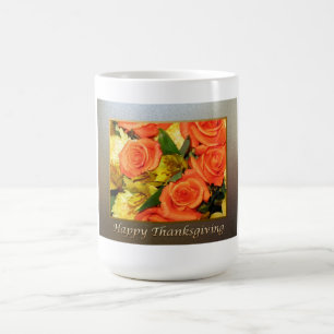 Happy Thanksgiving Floral Coffee Mug