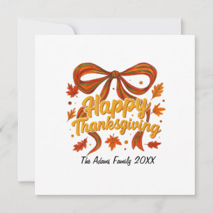 Happy Thanksgiving Folded Holidaycard , Thank You  Card