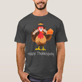 Happy Thanksgiving for Boy Girls Kids pupkin pie F T-Shirt
