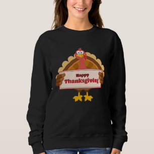 Happy Thanksgiving  for Boys Girls Kids Pilgrim Tu Sweatshirt