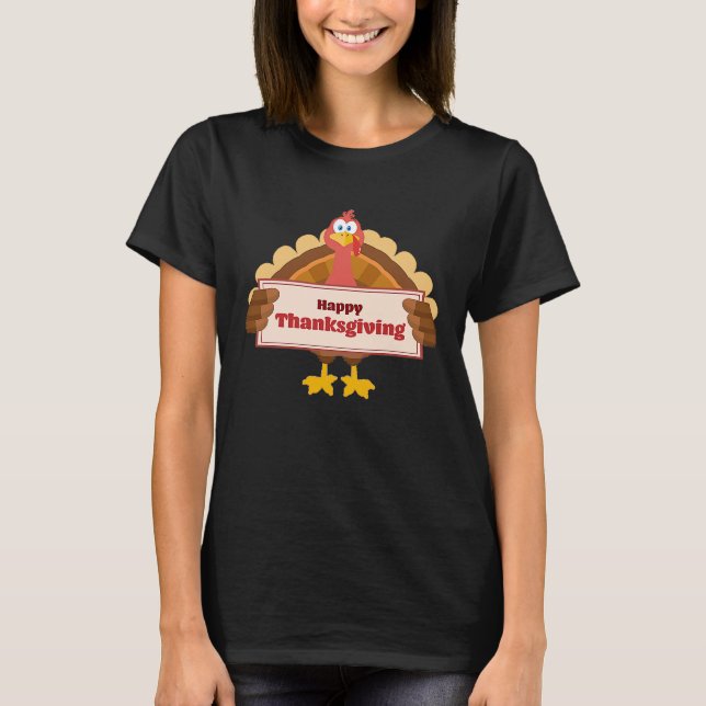 Happy Thanksgiving  for Boys Girls Kids Pilgrim Tu T-Shirt (Front)