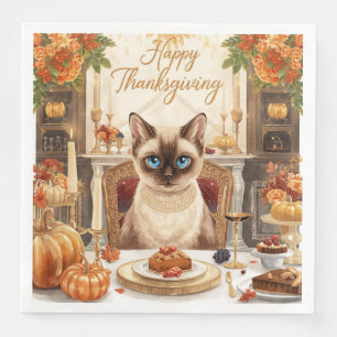 Happy Thanksgiving for Cat lovers Napkin