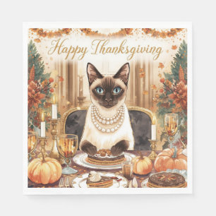 Happy Thanksgiving for Cat lovers Napkin