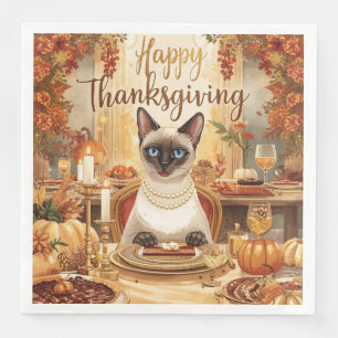 Happy Thanksgiving for Cat lovers Napkin