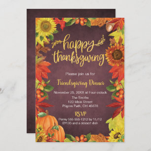 Happy Thanksgiving, Friendsgiving Dinner Invite