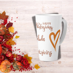 Happy Thanksgiving, Friendsgiving Monogram   Latte Mug