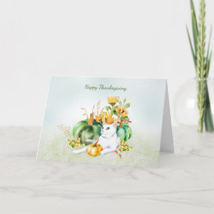 Happy Thanksgiving From the Cat Thank You Card