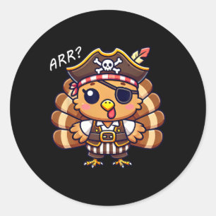 Happy Thanksgiving Funny Men Women Kids Boys Girls Classic Round Sticker