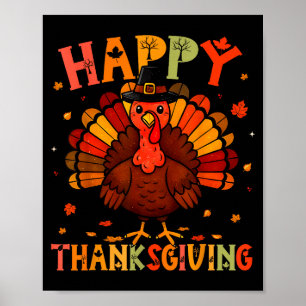 Happy Thanksgiving Funny Turkey Day Family Dinner  Poster