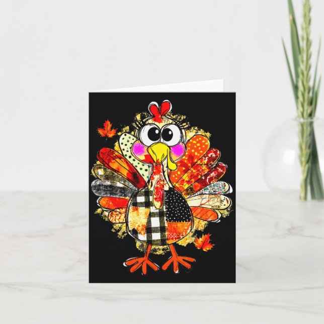 Happy Thanksgiving Funny Turkey Family Dinner Than Card (Front)