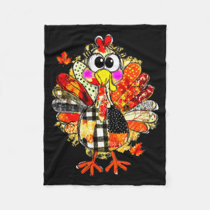 Happy Thanksgiving Funny Turkey Family Dinner Than Fleece Blanket