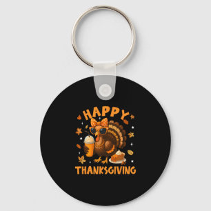 Happy Thanksgiving Funny Turkey Family Dinner Than Key Ring