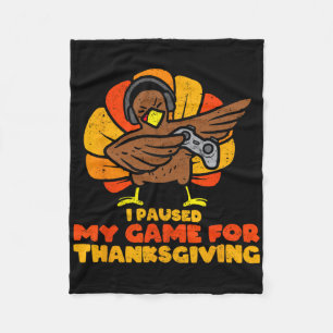 Happy Thanksgiving Gamer Turkey Video Game Lovers Fleece Blanket
