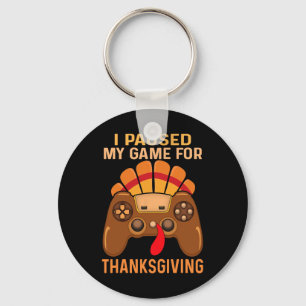 Happy Thanksgiving Gaming Fall Turkey Gamer Boys K Key Ring