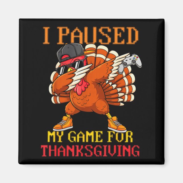 Happy Thanksgiving Gaming Fall Turkey Gamer Boys K Magnet (Front)