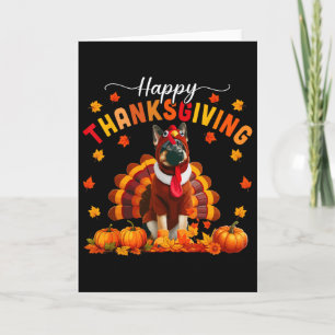 Happy Thanksgiving German Shepherd Cosplay Fall Tu Card