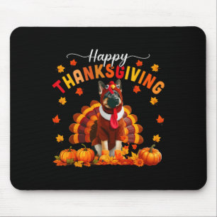 Happy Thanksgiving German Shepherd Cosplay Fall Tu Mouse Pad