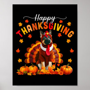 Happy Thanksgiving German Shepherd Cosplay Fall Tu Poster