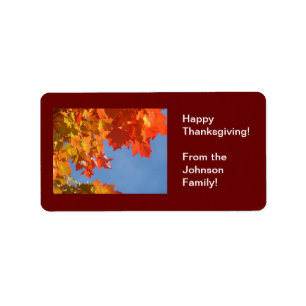 Happy Thanksgiving! gift tags From the Family