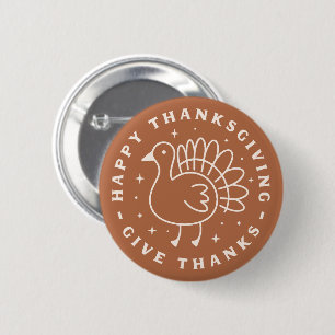 Happy thanksgiving give thanks 6 cm round badge