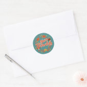 Happy Thanksgiving | Give Thanks Classic Round Sticker (Envelope)