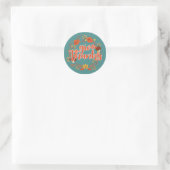 Happy Thanksgiving | Give Thanks Classic Round Sticker (Bag)