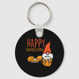 Happy Thanksgiving Gnome Pumpkin Cute Fall Men Wom Key Ring