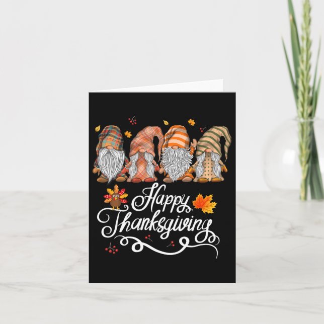 Happy Thanksgiving Gnomes  Card (Front)
