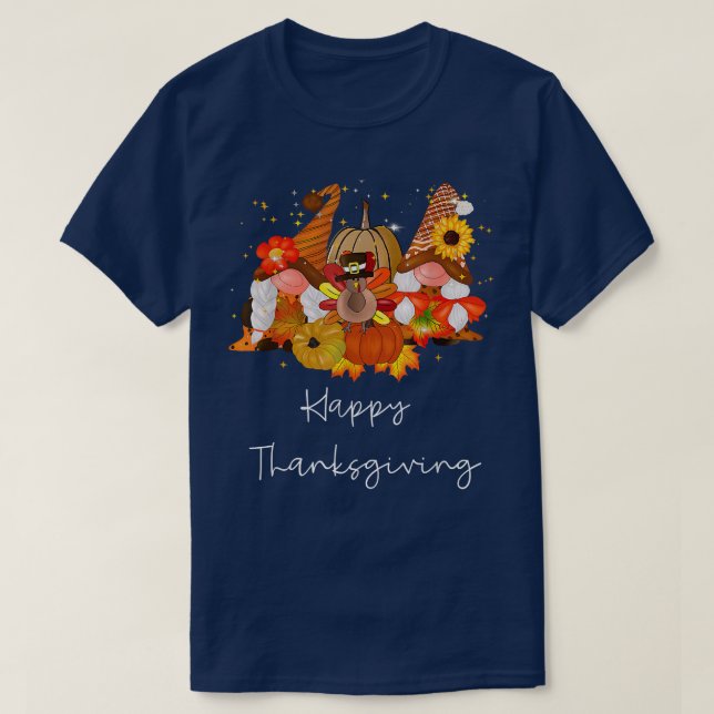 Happy Thanksgiving Gnomes  T-Shirt (Design Front)